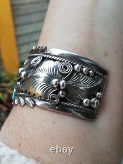 Bracelet ancien en argent Massif Silver 925 Turquoises Navaro Créateur Signé