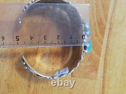 Bracelet ancien en argent Massif Silver 925 Turquoises Navaro Créateur Signé