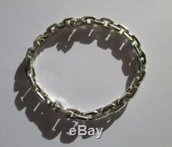 Bracelet ancien importante maille forçat Argent massif 925 24g Sterling silver