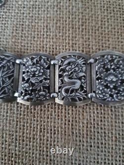 Bracelet argent massif ancien Tres Rare