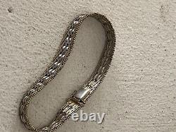 Bracelet argent massif ancien Unisexe Vintage Vermeil