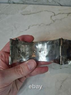 Bracelet berbère ancien Maroc argent massif et émail berber ethnic solid silver