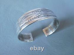 Bracelet manchette ancien homme femme vintage ovale gris argent massif Tunisien