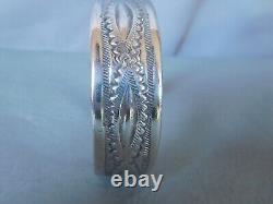 Bracelet manchette ancien homme femme vintage ovale gris argent massif Tunisien