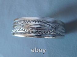 Bracelet manchette ancien homme femme vintage ovale gris argent massif Tunisien