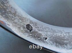 Bracelet manchette ancien homme femme vintage ovale gris argent massif Tunisien