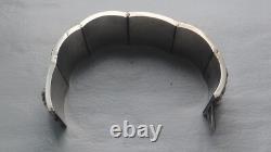 Bracelet manchette argent massif ancien victorien anglo-indien divinité 88 gr