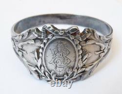 Bracelet rigide en argent massif ART NOUVEAU vers 1900 silver bijou ancien