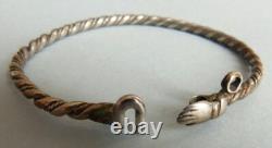 Bracelet torsadé argent massif Bijou ancien silver bracelet main 10,9 g