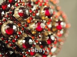 Broche Ancienne Argent Massif Grenats Antique Large Foiled Garnet Victorian XIX