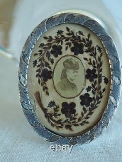 Broche Ancienne Argent Massif Miniature Cheveux Bijou De Sentiment Antique Brooc