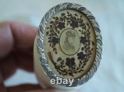 Broche Ancienne Argent Massif Miniature Cheveux Bijou De Sentiment Antique Brooc