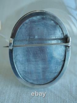 Broche Ancienne Argent Massif Miniature Cheveux Bijou De Sentiment Antique Brooc
