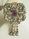 Broche Ancienne Argent Turquoises Matl Ricardo Salas Signed Silver Brooch