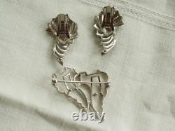 Broche Ancienne Bijou A Transformation Argent Massif Duet Earrings Brooch