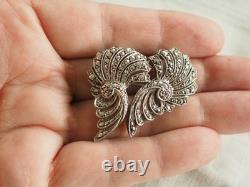 Broche Ancienne Bijou A Transformation Argent Massif Duet Earrings Brooch