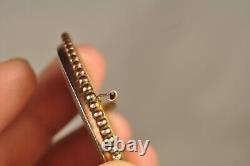Broche Ancienne Portrait Miniature Signe Argent Massif Antique Silver Brooch