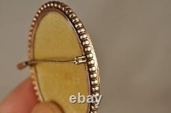 Broche Ancienne Portrait Miniature Signe Argent Massif Antique Silver Brooch
