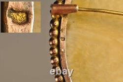Broche Ancienne Portrait Miniature Signe Argent Massif Antique Silver Brooch