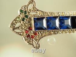 Broche Art Deco Ancienne Argent Massif Antique Silver Brooch