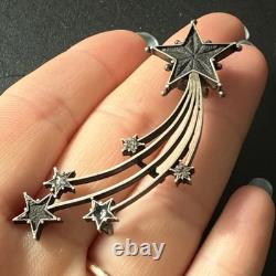 Broche ancienne argent massif étoile de Digne Saint Vincent Pentacrine RARE