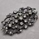 Broche Ancienne Bijou Vintage En Argent Massif, Pierres De Pâte Vers 1880
