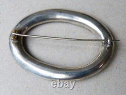 Broche bijou ancien en argent massif + améthyste silver brooch 19e siècle