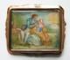 Broche En Argent Massif Avec Peinture Miniature Silver Painting Bijou Ancien