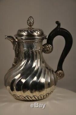 Cafetiere Egoiste Verseuse Ancien Argent Massif Antique Solid Silver Coffee Pot