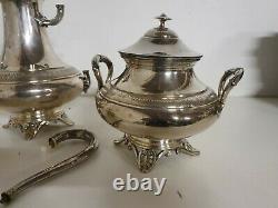 Cafetière Pot à Lait Sucrier argent massif ancien poinçon solid silver