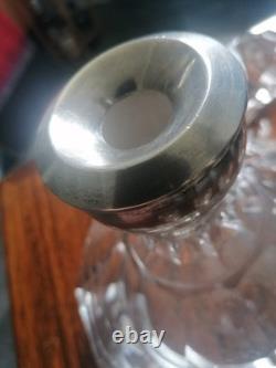 Carafe ancienne en cristal et argent massif + 4 verres
