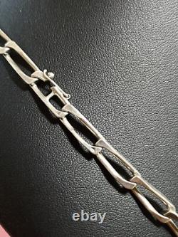 Chaine Ancienne En Argent Massif 50.5cm