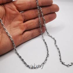 Chaîne Vintage en Argent Massif 925 Signée Bijou Ancien Élégant 14,10g