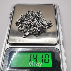 Chaîne Vintage en Argent Massif 925 Signée Bijou Ancien Élégant 14,10g