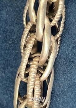 Chaine ancienne argent massif 151 g sautoir XIXe garde mousqueton 90 cm