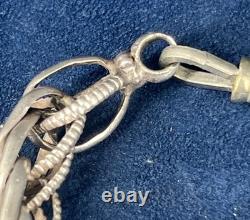 Chaine ancienne argent massif 151 g sautoir XIXe garde mousqueton 90 cm