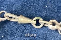 Chaine ancienne argent massif 151 g sautoir XIXe garde mousqueton 90 cm