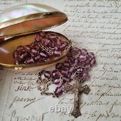 Chapelet Ancien Argent Massif Boite Ouf Nacre XIXè French Solid Silver Rosary