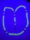 Chapelet Ancien Rosary Argent Massif Poin&ccedil;ons Crabe Perles Ouraline Facettes 8mm
