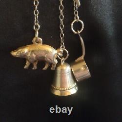 Châtelaine Miniature Ancienne, Vintage /Jouet, Dinette, Poupée/Argent Poinçonné