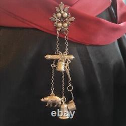 Châtelaine Miniature Ancienne, Vintage /Jouet, Dinette, Poupée/Argent Poinçonné