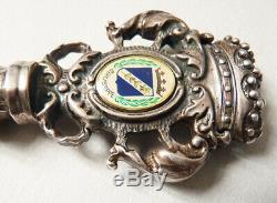 Clé clef de chateau argent massif avec couronne ancien S. Giuseppe silver key