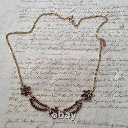 Collier Ancien Grenats Travail Austro Hongrois Argent Victorian Bohemian