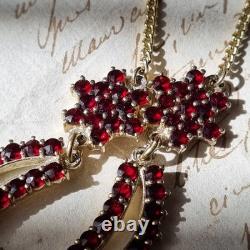 Collier Ancien Grenats Travail Austro Hongrois Argent Victorian Bohemian