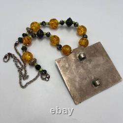 Collier Pendentif Femme Argent Ancien Yéménite Fait Main Judaica Vintage