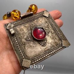 Collier Pendentif Femme Argent Ancien Yéménite Fait Main Judaica Vintage