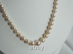 Collier Perles De Culture Ancien Fermoir Argent Massif Cultured Pearl Necklace