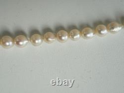 Collier Perles De Culture Ancien Fermoir Argent Massif Cultured Pearl Necklace