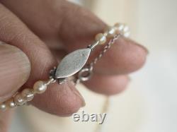 Collier Perles De Culture Ancien Fermoir Argent Massif Cultured Pearl Necklace