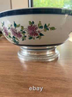 Coupe Ancienne Japonisante Decor Au Coq Pied Argent Massif Minerve